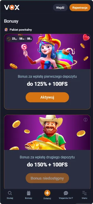 VoxCasino Aplikacja